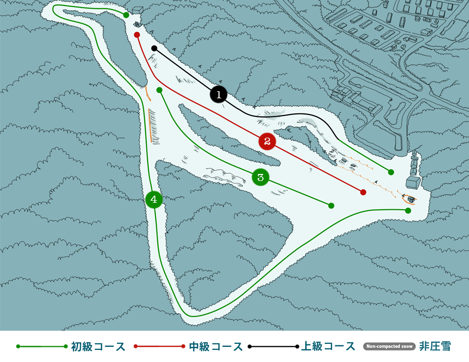 枝幸町三笠山スキー場コースマップ